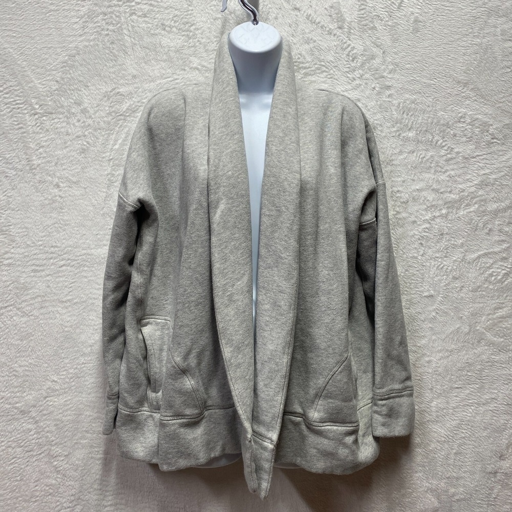 Vineyard Vines Cardigan Sweater Jacket Large Heather Gray Knit Cotton Open Front